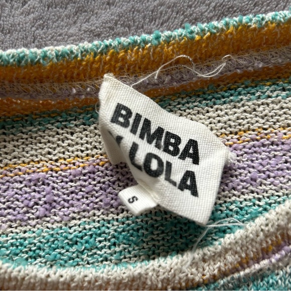 SOLD—Bimba y Lola Pastel Striped Batwing Sweater - Picture 2 of 5